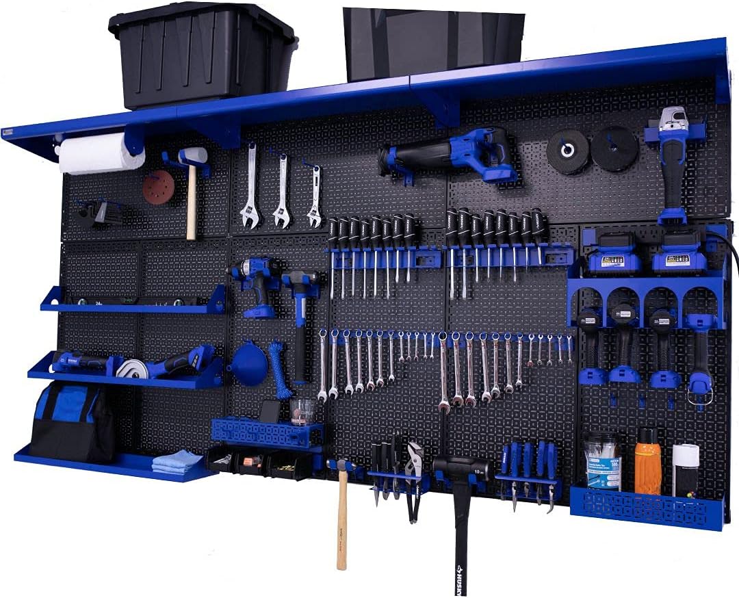 Red Metal Pegboard Wall Organization System Y90135