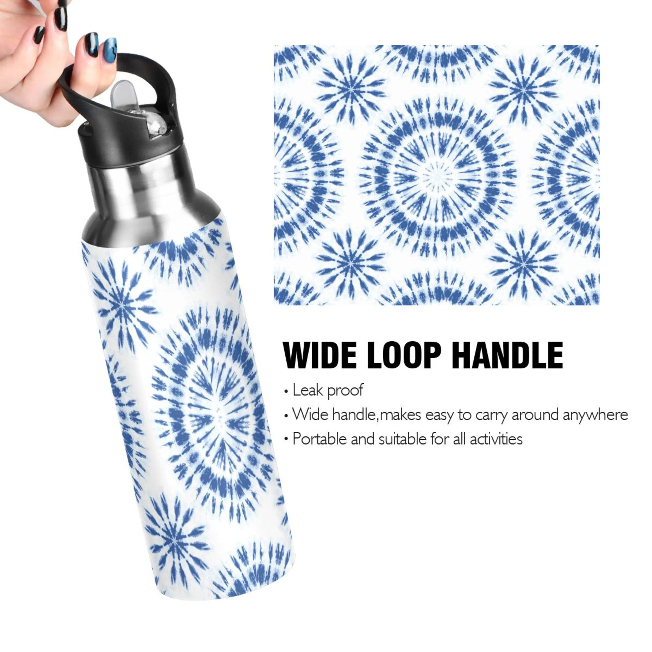 20 OZ Stainless Steel Vacuum Insulated Water Bottle with Straw Lid J8798
