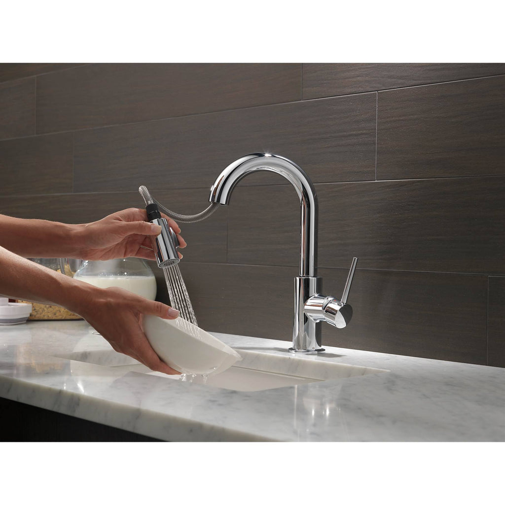 Chrome Single Handle Pull-Down Bar/Prep Faucet F9430