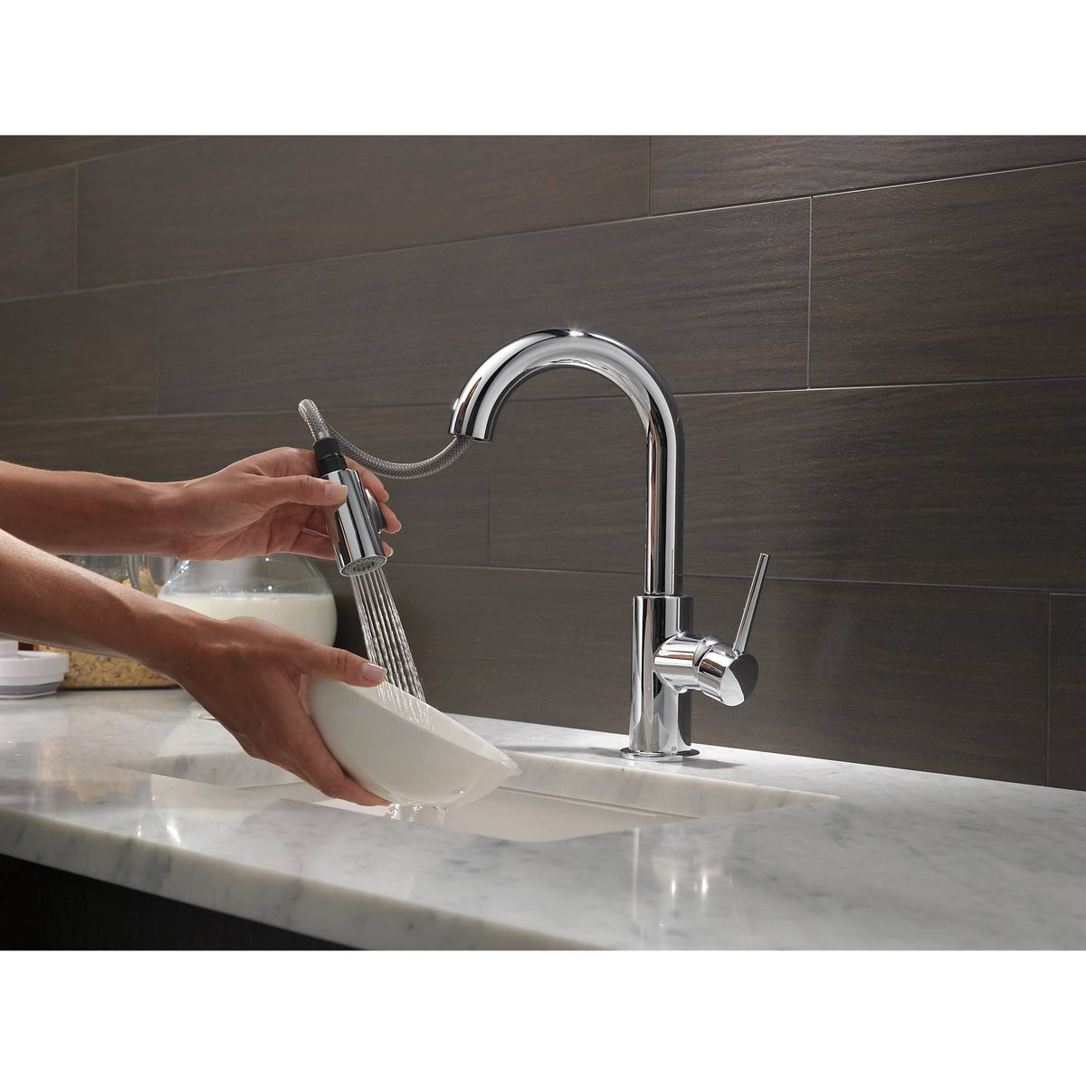 Chrome Single Handle Pull-Down Bar/Prep Faucet F9430