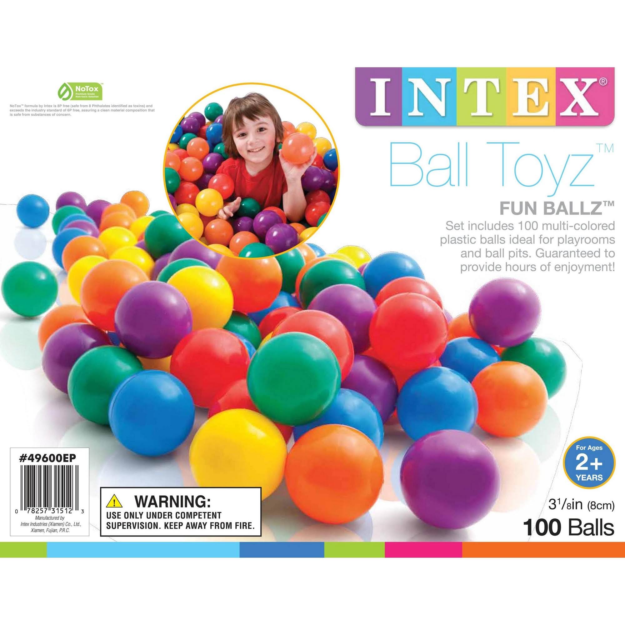 100-Pack Multi-Colored Plastic Fun Ballz for Ball Pits W808865