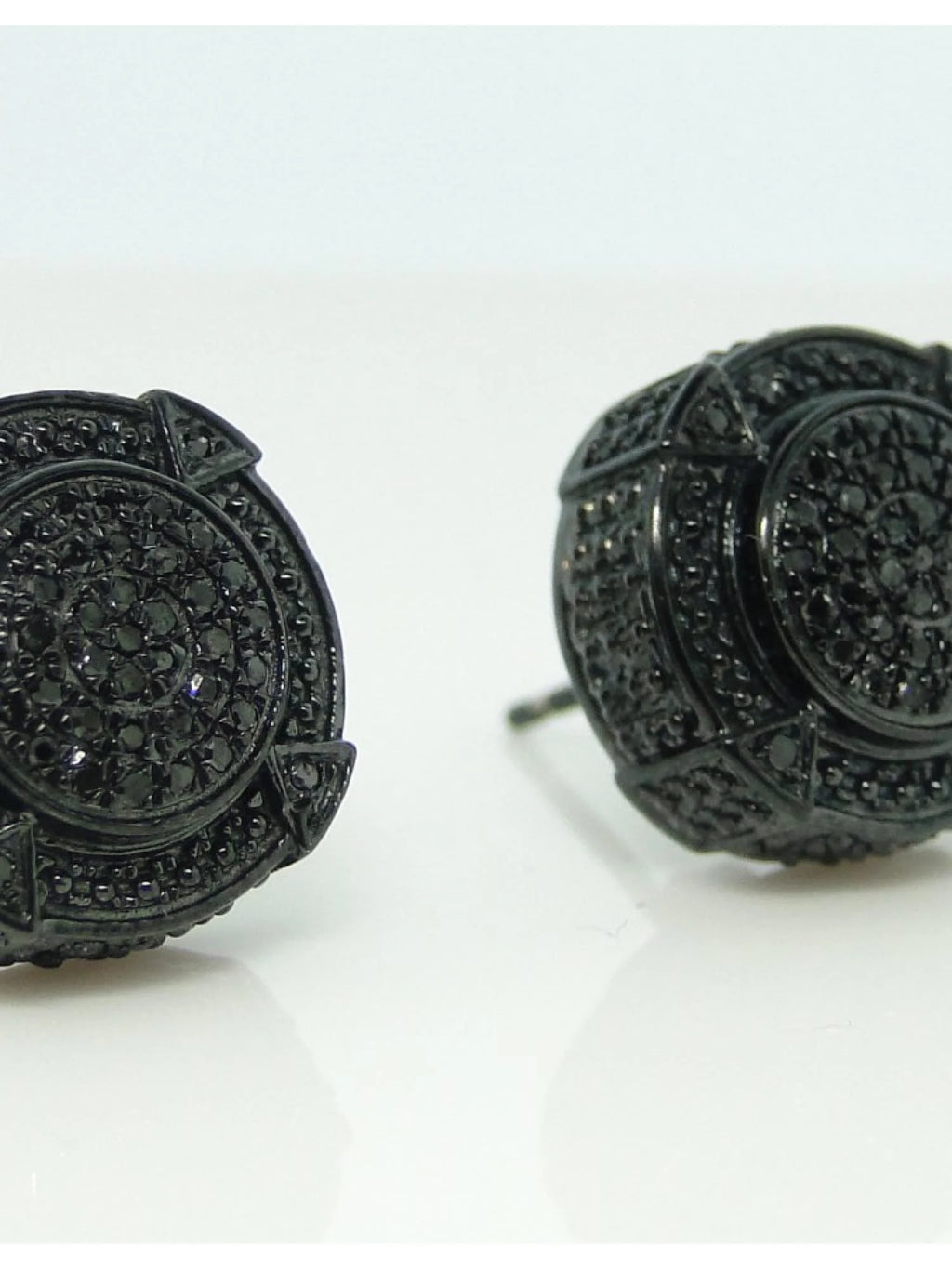 Black 3D Pave Diamond Earrings Z67406