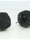 Black 3D Pave Diamond Earrings Z67406