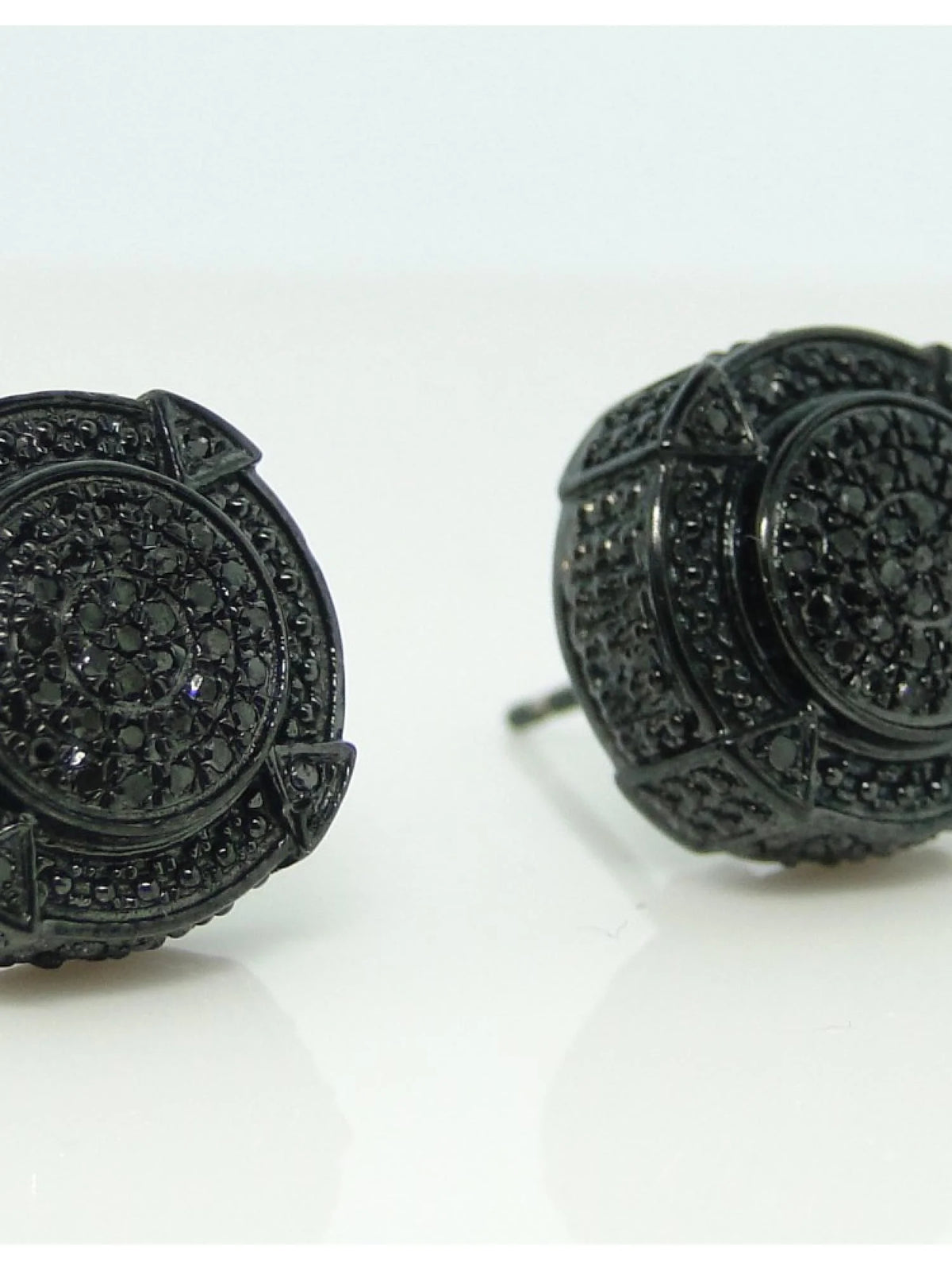 Black 3D Pave Diamond Earrings Z67406