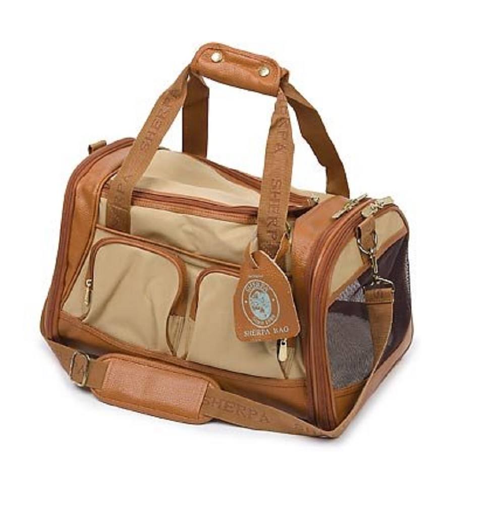 Sherpa Pet Carrier Medium Tan with Sand Trim O896