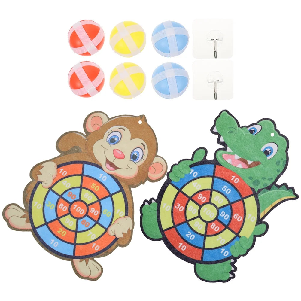 10 Sets Plastic Sticky Ball Dart Board C1453