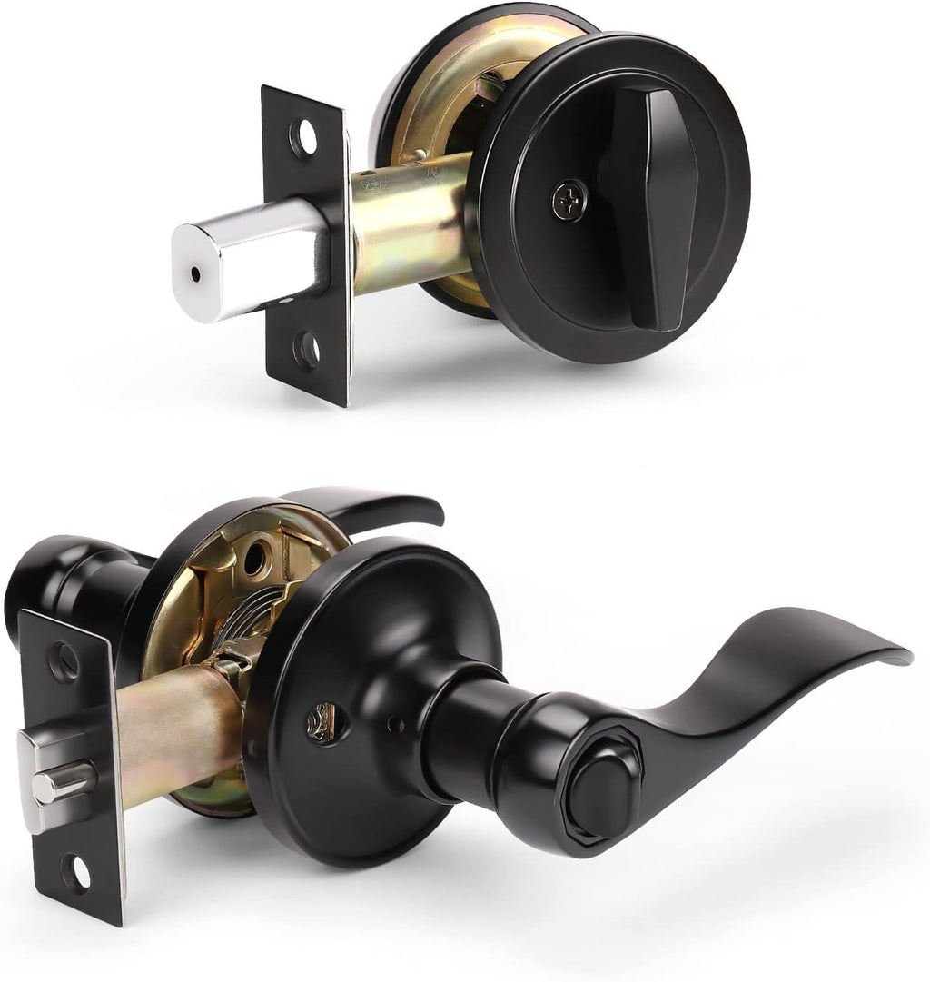 10 Pack Matte Black Passage Door Lever Sets S96879