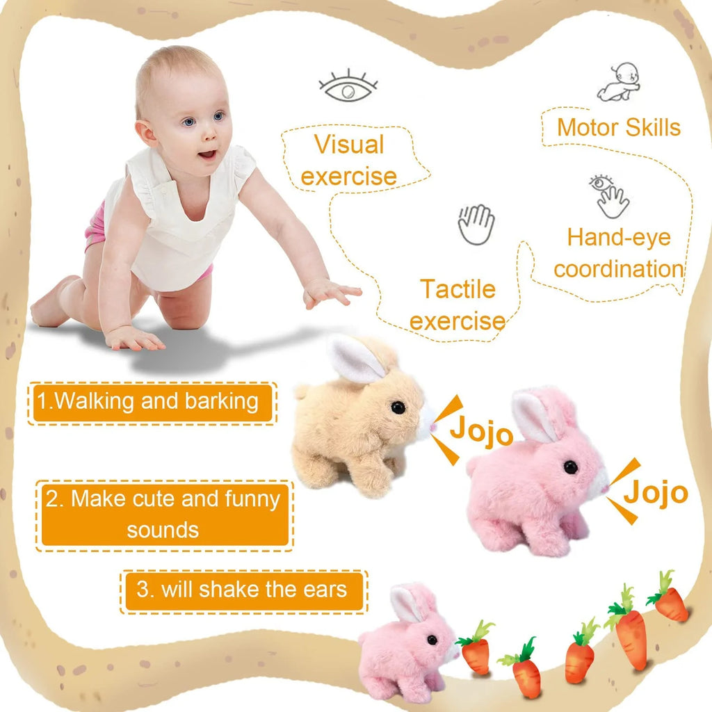 Easter Plush Stuffed Bunny Toy Walking Rabbit Educational Toys for Kids K2553