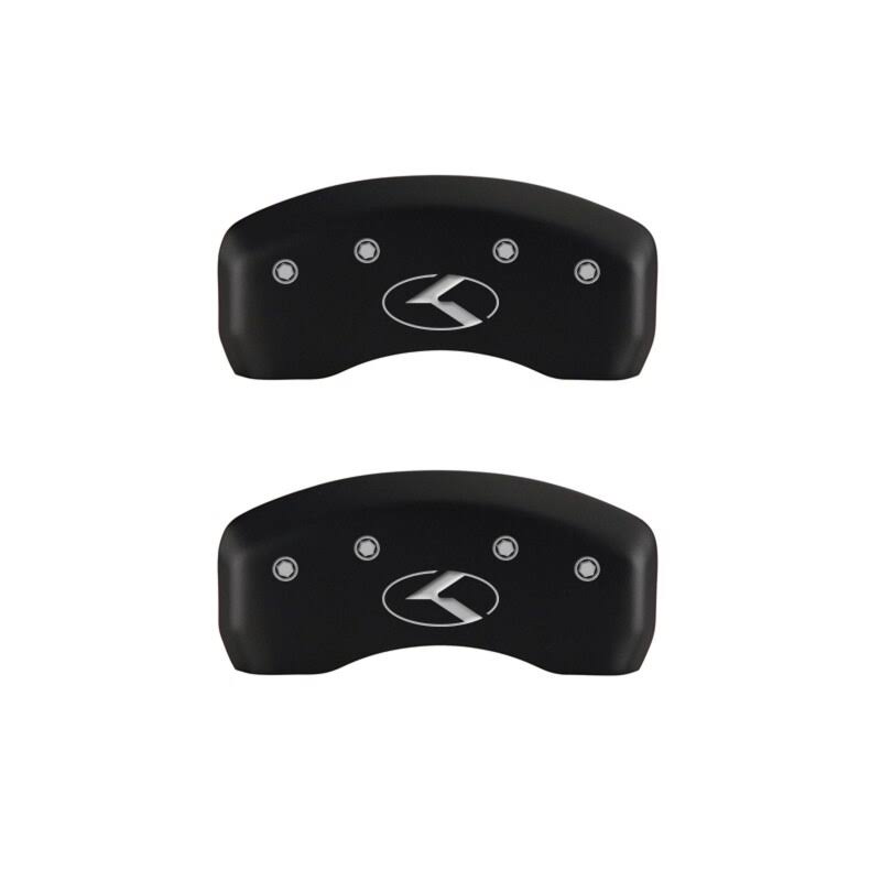 4 Caliper Covers Engraved Front & Rear Red Finish Silver V837630