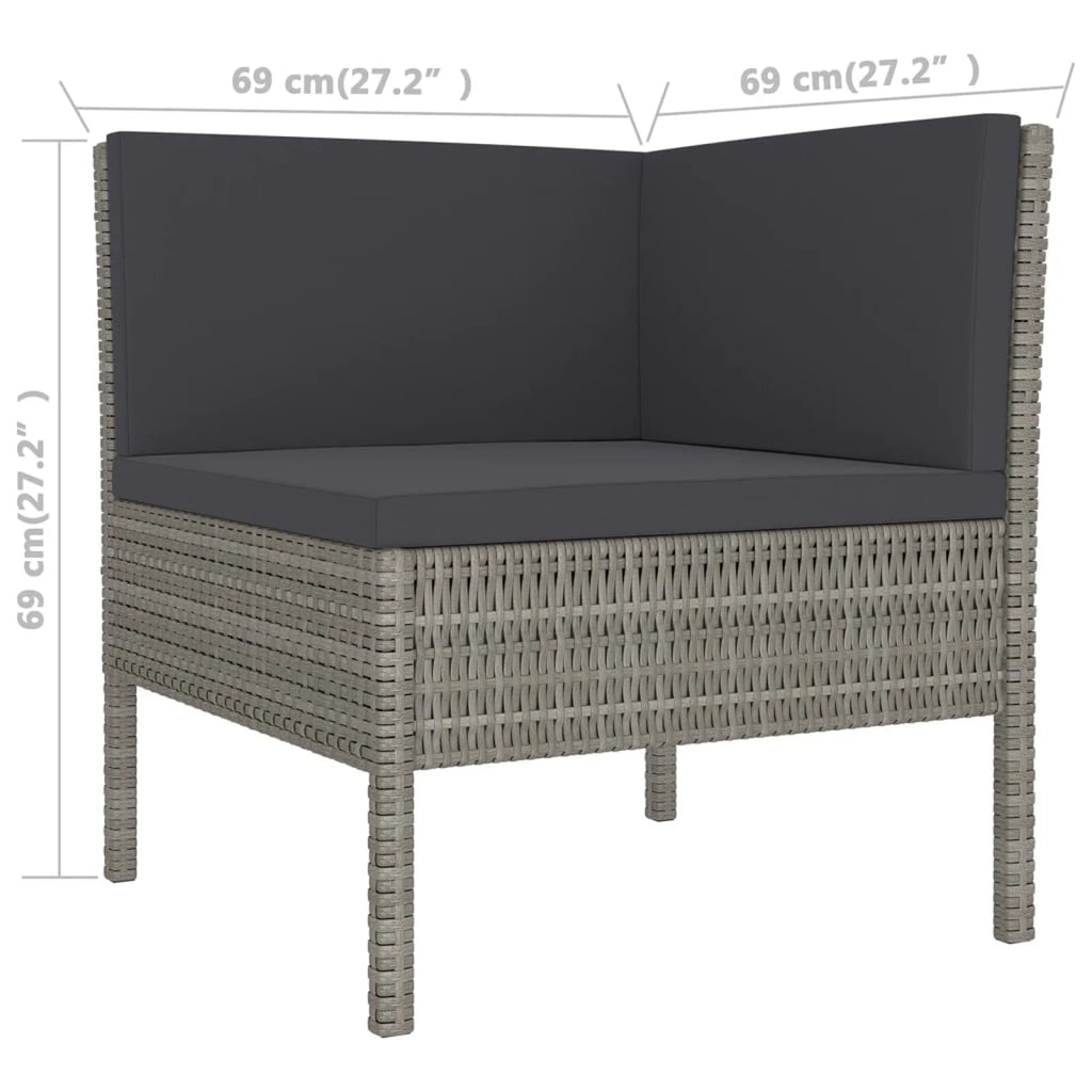 9 Piece Poly Rattan Outdoor Sectional Sofa Set G545511