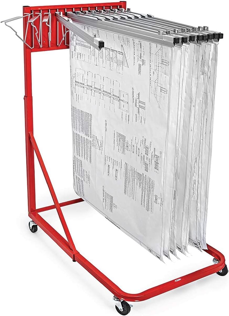White Vertical Poster Display Rack and Plans Holder File Organizer Stand V693