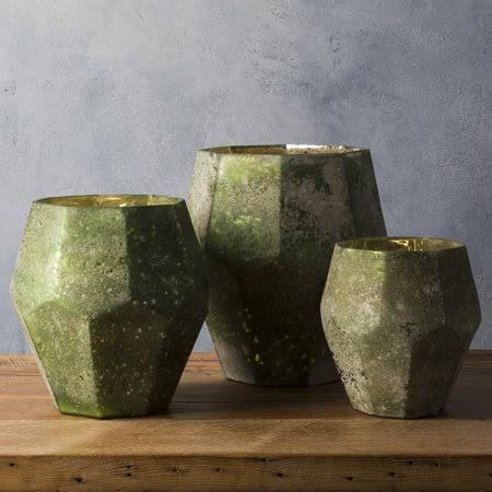 Green/Black Decorative Candle Holders Set of 3 A573267
