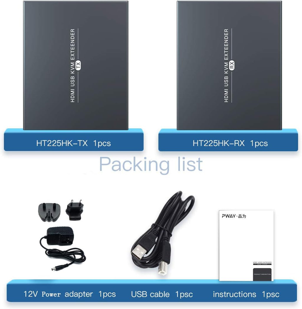 HDMI KVM USB Extender Over Ethernet Cat5e/6 Up to 50m/164ft, 1080P 3D, Pack of 2 Y5136