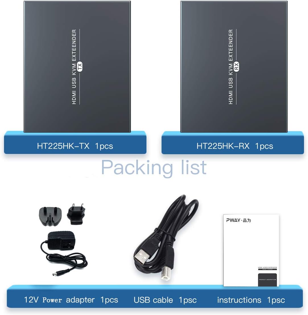HDMI KVM USB Extender Over Ethernet Cat5e/6 Up to 50m/164ft, 1080P 3D, Pack of 2 Y5136