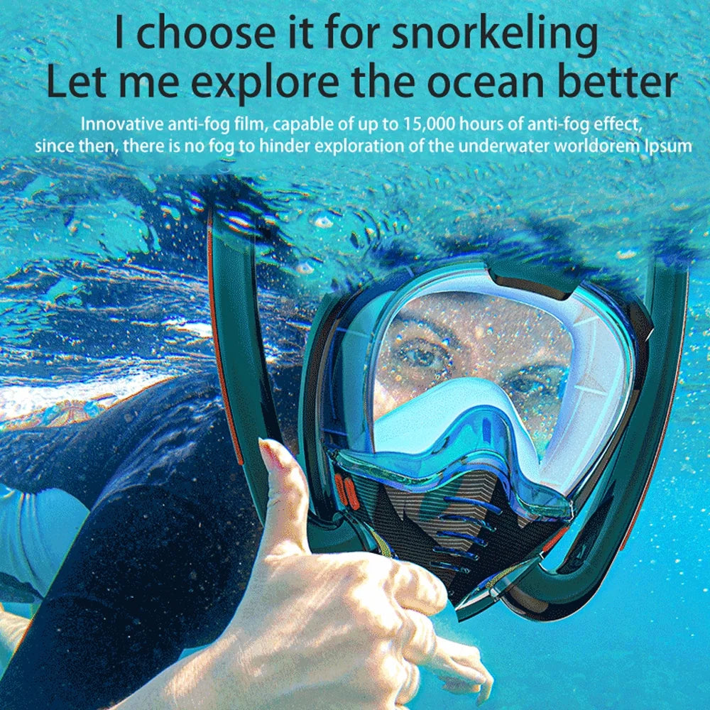 Snorkeling Diving Goggles with Double Tube Silicone G1902
