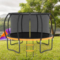 12 FT Outdoor Trampoline with Safety Fence Net, Ladder, PVC Spring Cover Pad B230