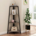 Grey 4 Shelves Corner Bookcase V588274