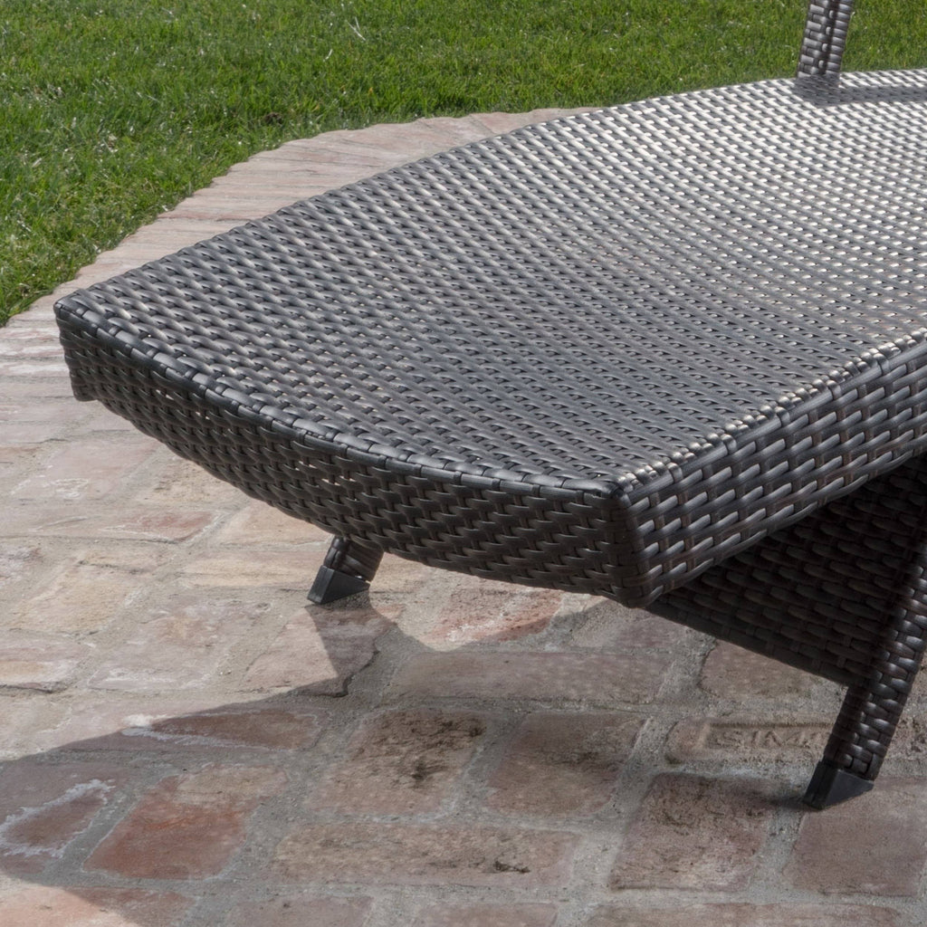 Gray 3-Piece Outdoor Wicker Chaise Lounge Set K2656