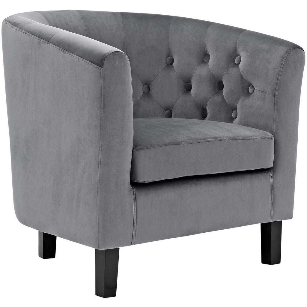 2 Piece Velvet Armchair Set - Gray O863