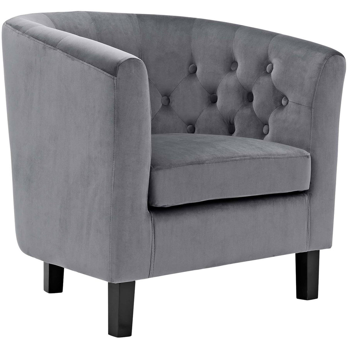 2 Piece Velvet Armchair Set - Gray O863