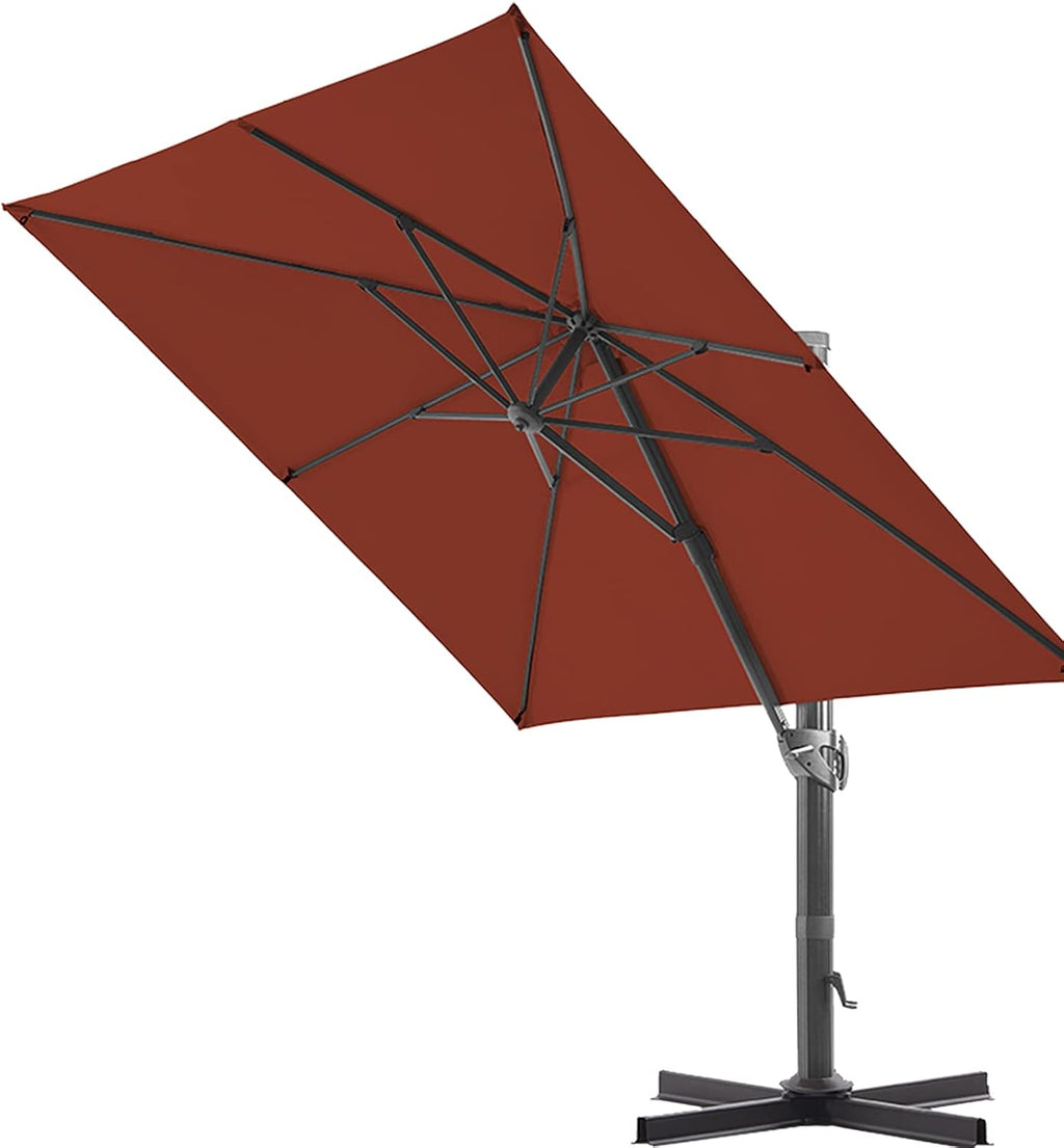 11 ft. Aluminum Cantilever Umbrella with 360° Rotation (Brick Red) W2790