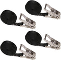 Stainless Steel Ratchet Strap Tie Down 1 Inch x 15 Foot Black 4 Pack Z4568