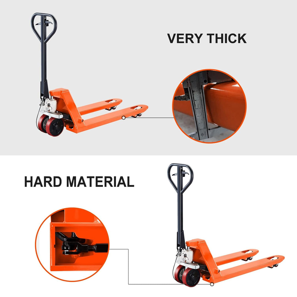 Pallet Jack 5500lbs Capacity 48”L×27”W with Brake System Q335852