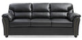 Black Faux Leather Sofa P7770
