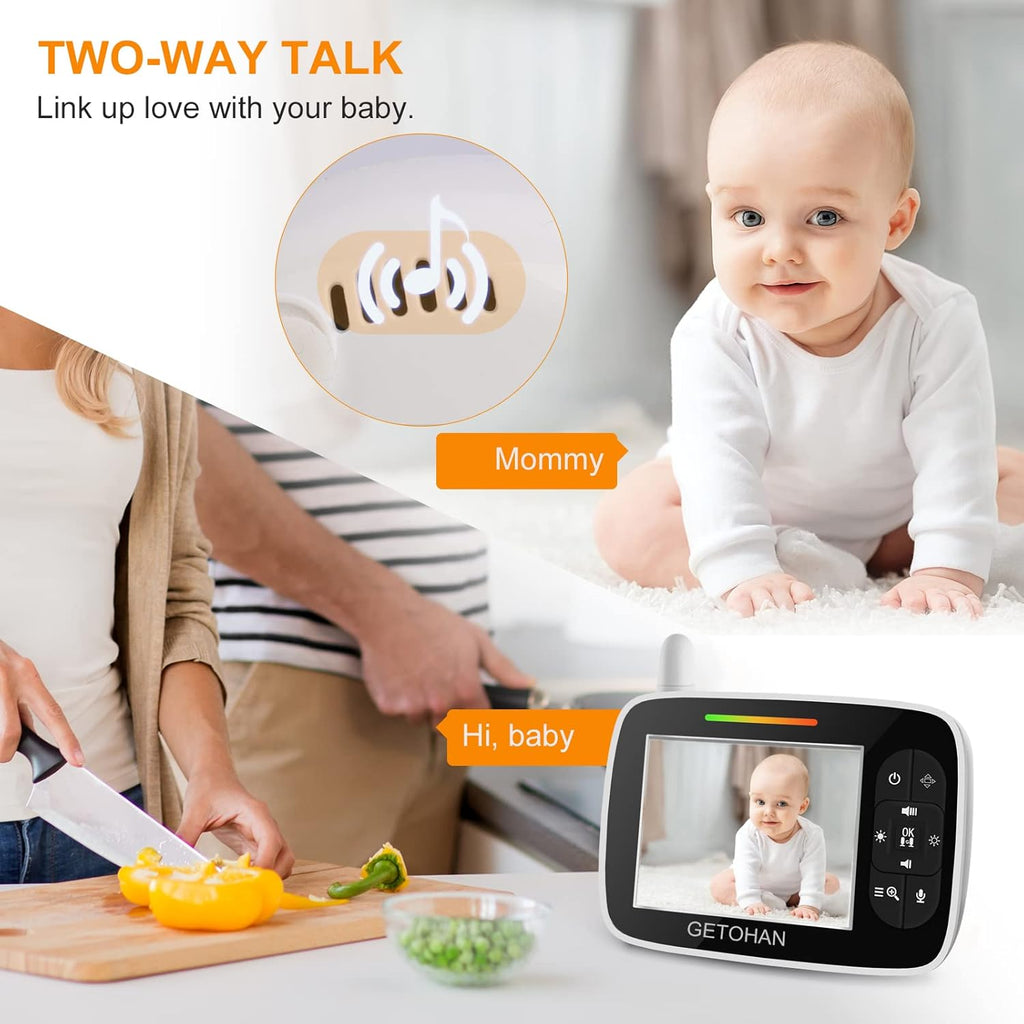 Video Baby Monitor with Camera and Audio, Night Vision, 2-Way Talk, Pack of 2 Z553
