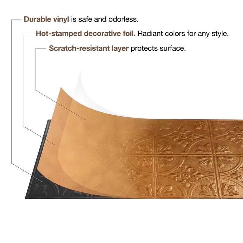 Moonstone Copper Decorative Vinyl Glue Up Ceiling Tile (5 Pack) I903