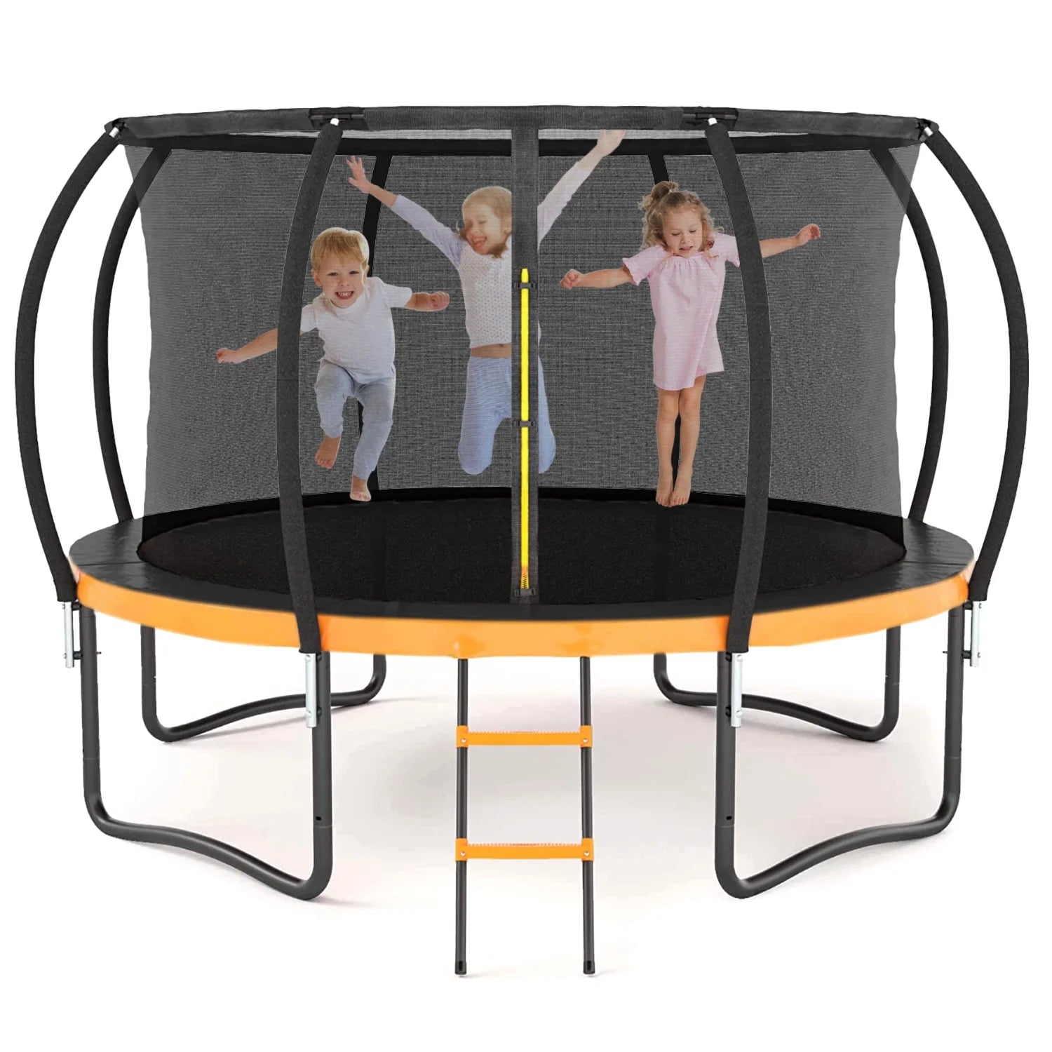 12 FT Outdoor Trampoline with Safety Fence Net, Ladder, PVC Spring Cover Pad B230