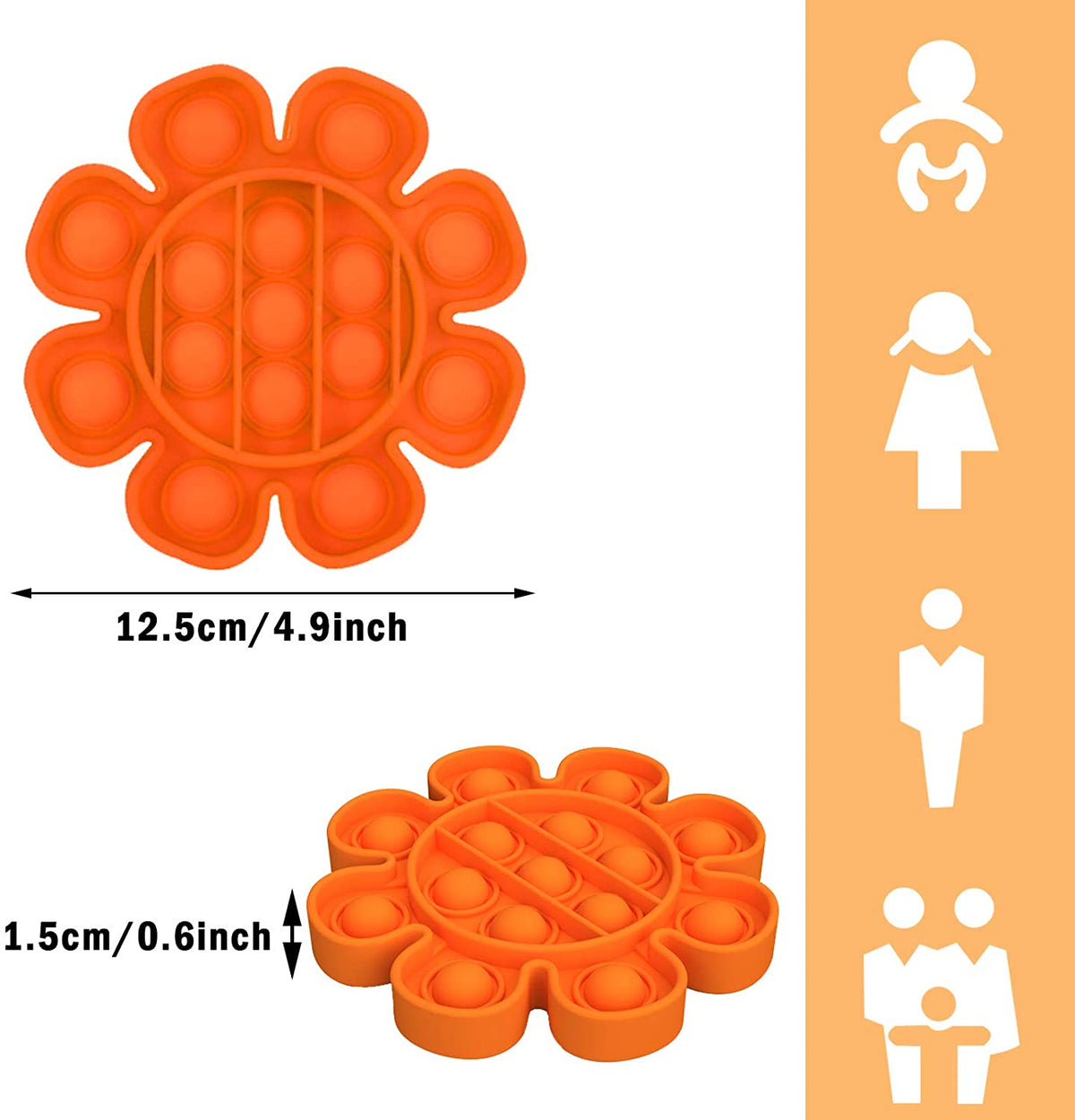 4 Pcs Silicone Push Pop Bubble Fidget Sensory Toy I968