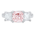 Pink Simulated Diamond 3 Stone Ring N346128