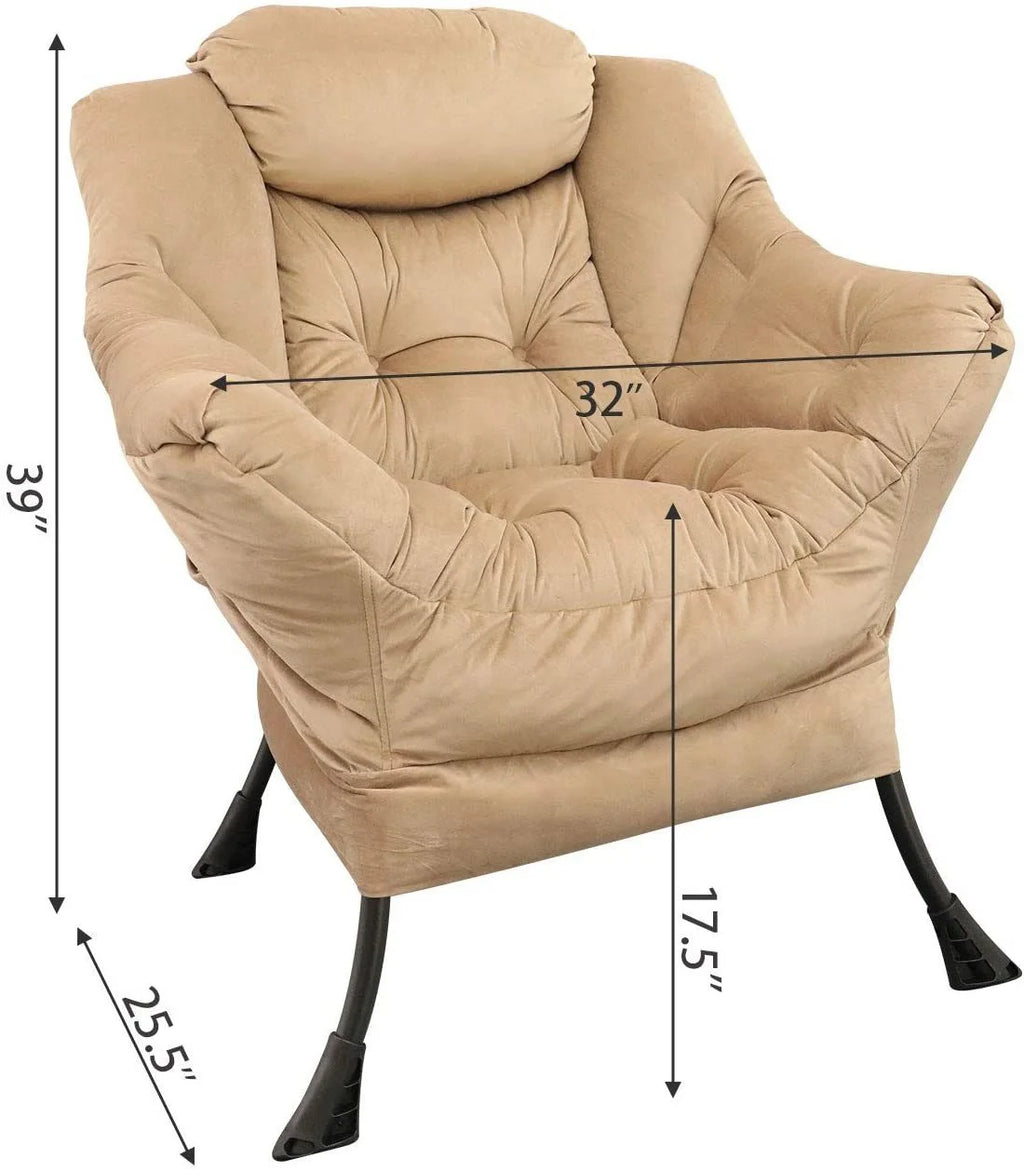 Accent Reclining Armchair with Removable Metal Legs and High-Density Foam E336972