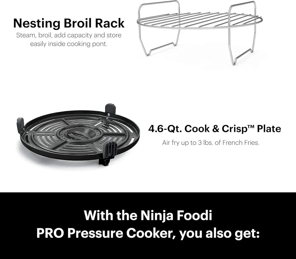 6.5 qt 11-in-1 Pro Pressure Cooker Air Fryer with Stainless Finish T85364