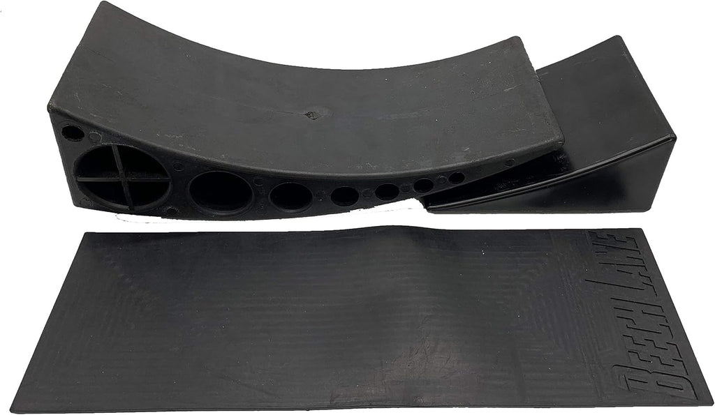 Camper Leveler 1 Pack with Curved Leveler, Chock, and Rubber Grip Mat O793