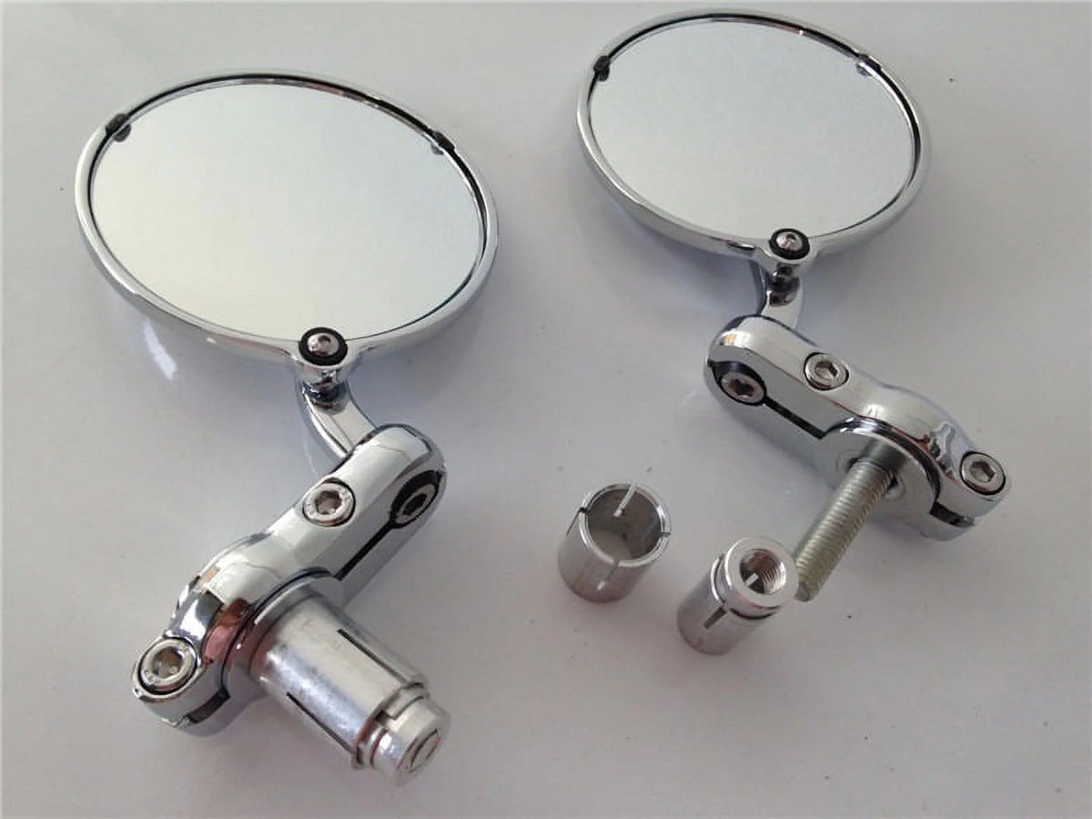 7/8 Inch Chrome Bar End Mirrors F30572