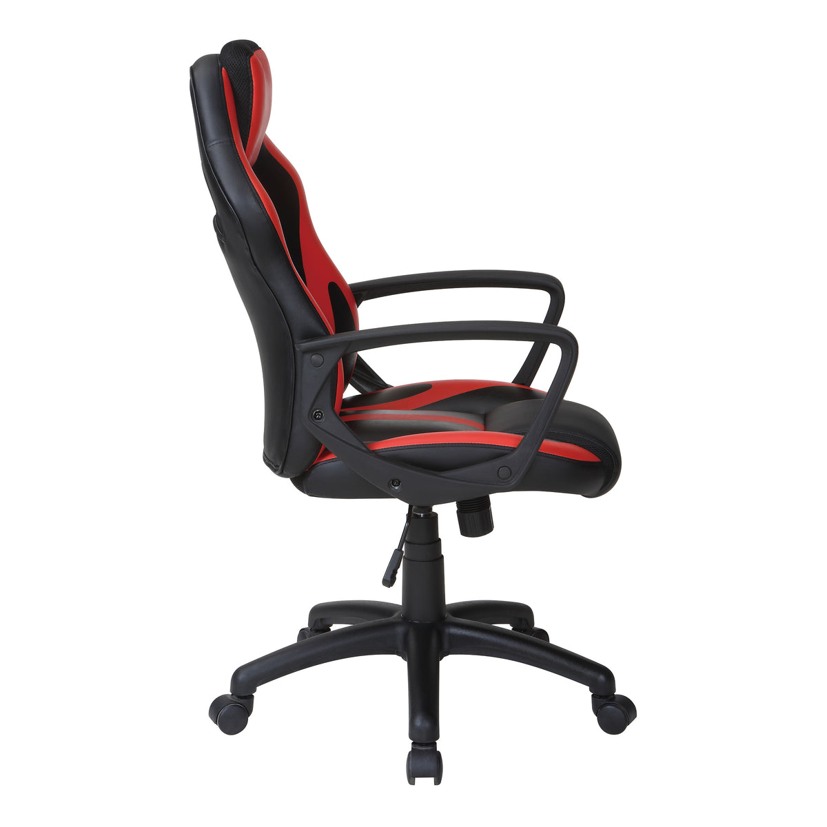 Black Faux Leather Gaming Chair with Red Accents S9805