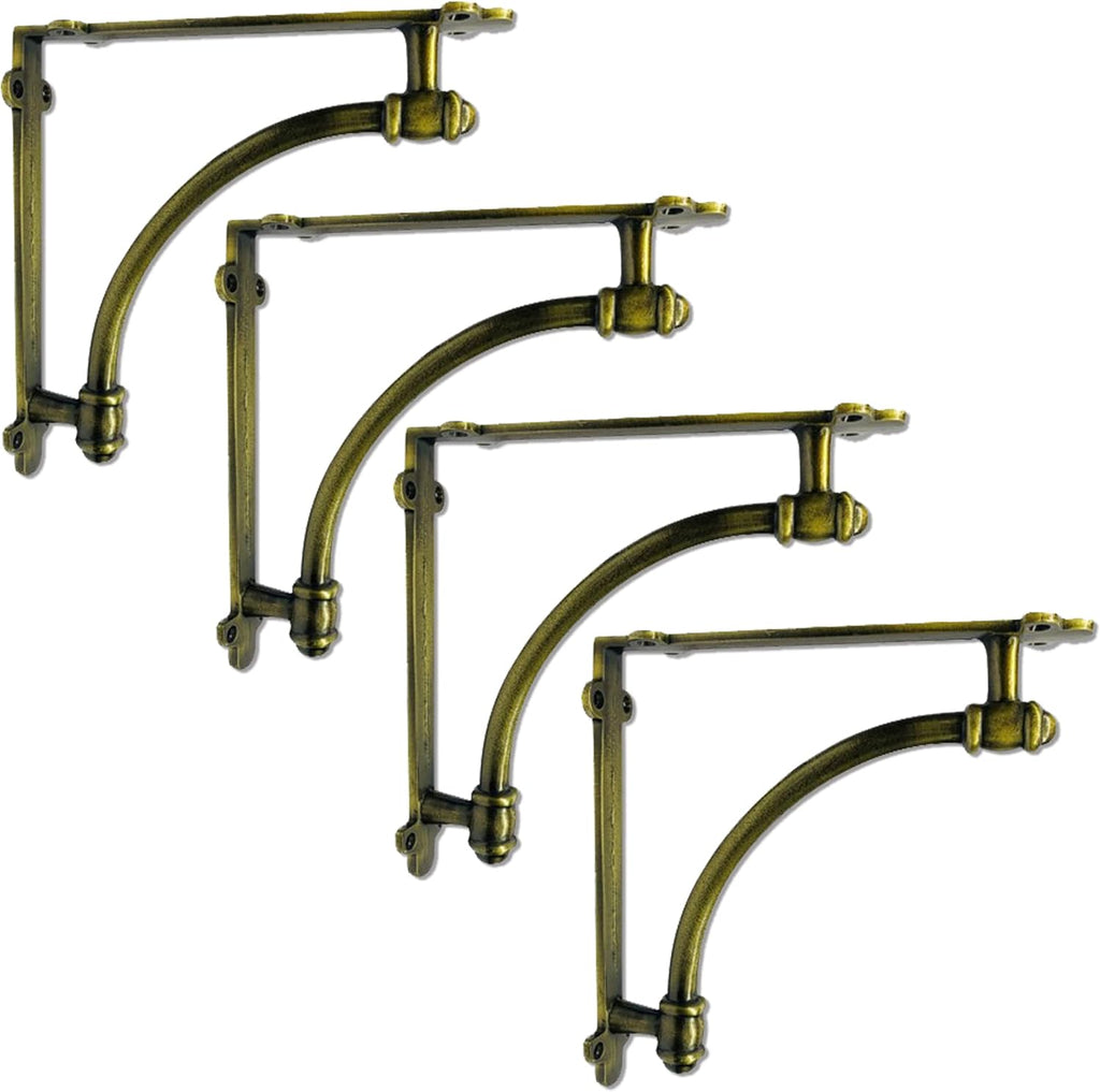 2 Pack Heavy Duty Rustic Black Iron Half Round Wall Shelf Bracket E204