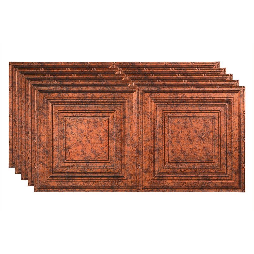 Moonstone Copper Decorative Vinyl Glue Up Ceiling Tile (5 Pack) I903