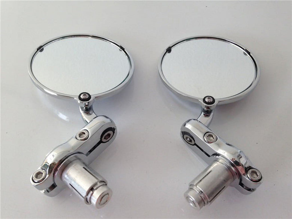 7/8 Inch Chrome Bar End Mirrors F30572