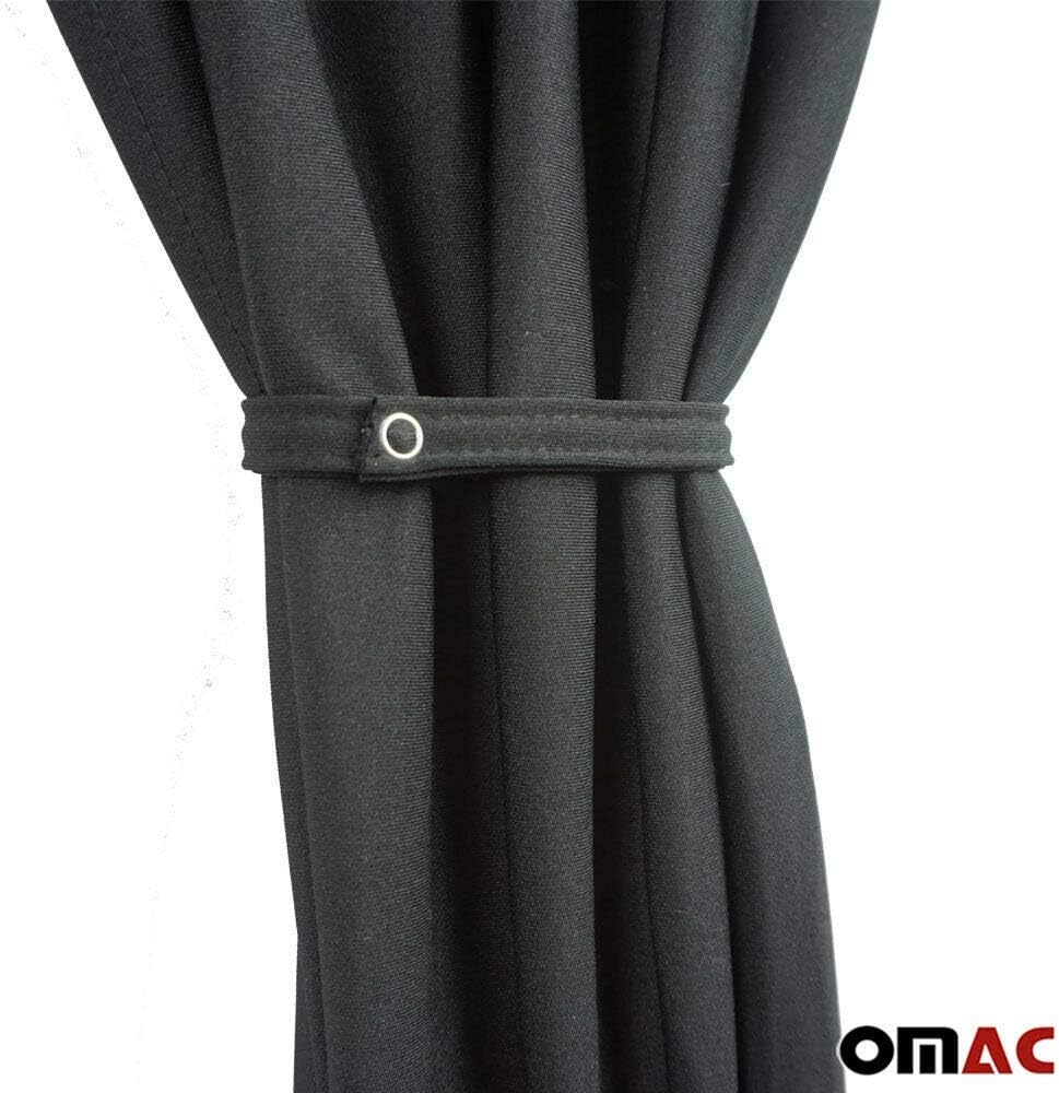Black Campervan Divider Curtains Blinds Kit 2 pcs. Curtains 1pcs. Profiles Screws (54x39 inch) V86578