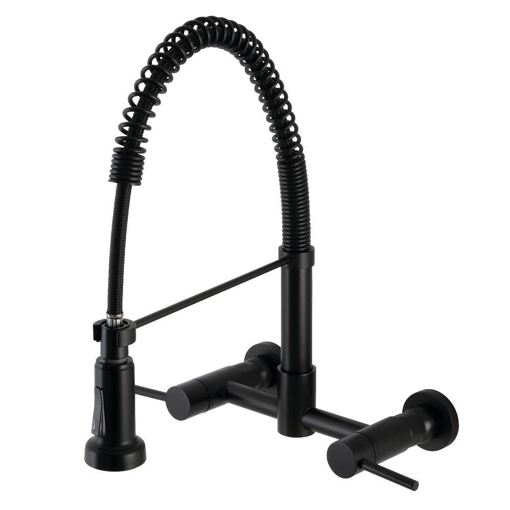 Matte Black Wall Mount Pull-Down Kitchen Faucet C29566