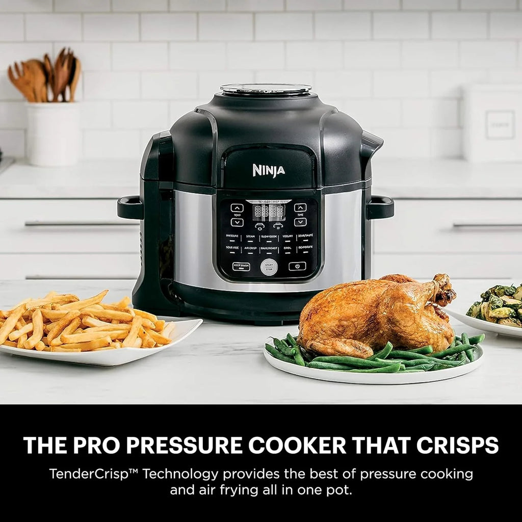 6.5 qt 11-in-1 Pro Pressure Cooker Air Fryer with Stainless Finish T85364