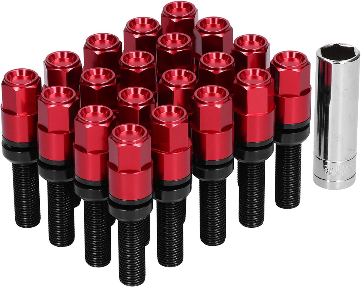 Extended Lug Bolts M14x1.5 Steel 28mm Thread with Sleeve, 20PCS O20115