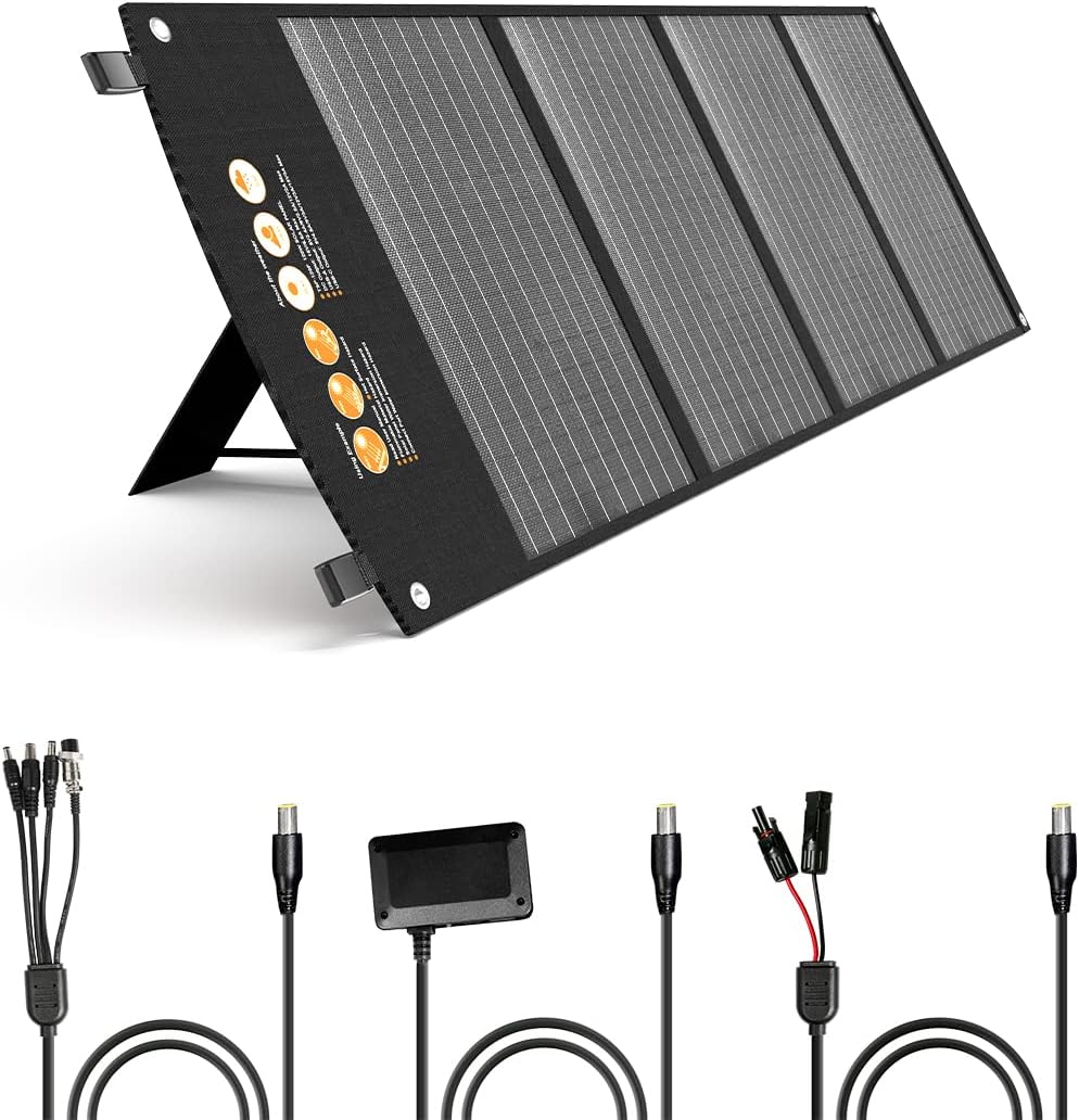 120W Foldable Solar Panel with 2 USB Ports & 18V DC Output W945
