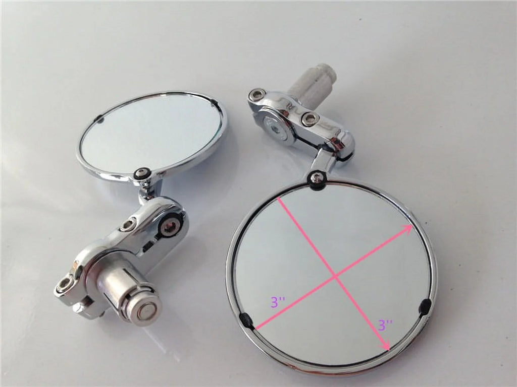 7/8 Inch Chrome Bar End Mirrors F30572