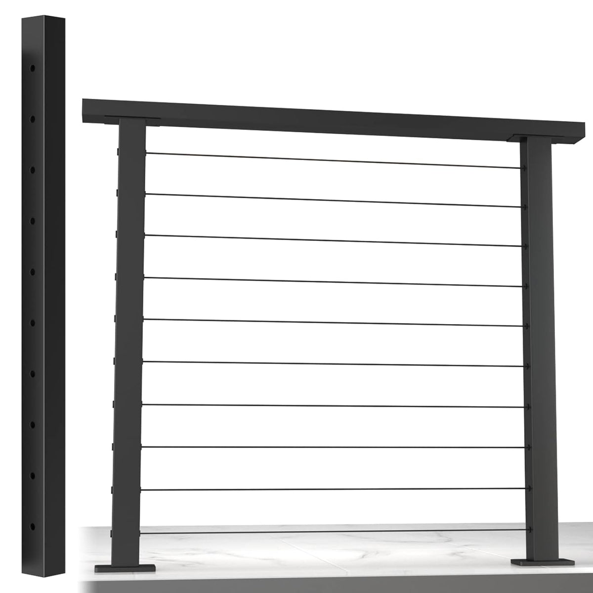 Black Powder Coated Aluminum Post Pack of 2 V68366
