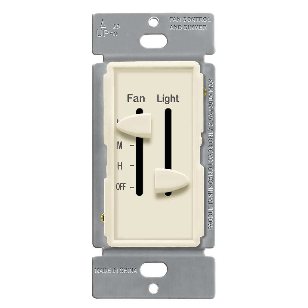 White 2.5A Ceiling Fan Control and LED Dimmer Light Switch N105645