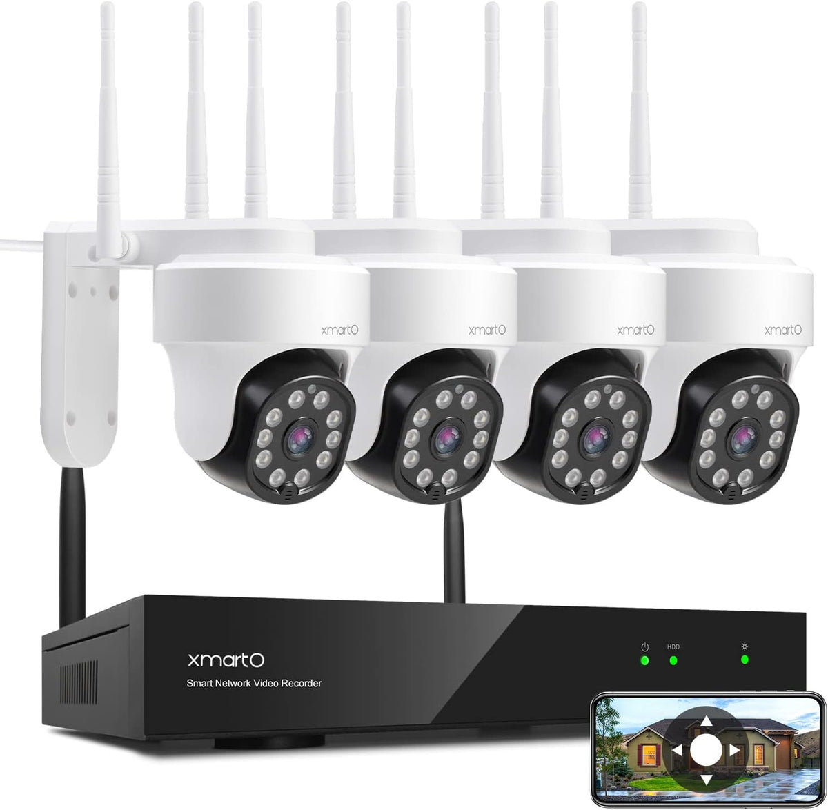 1296p HD Wireless Pan Tilt Security Camera with 2-Way Audio and Night Vision I1442